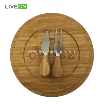 Cheese Knife Set With Bamboo Cutting Board